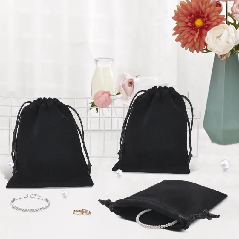 10–50 Stück Samtbeutel mit Kordelzug, kleine Schmuckbeutel, Samt-Geschenktüten für Weihnachten, Hochzeit, kleine Unternehmen, Partygeschenke – Detail 9