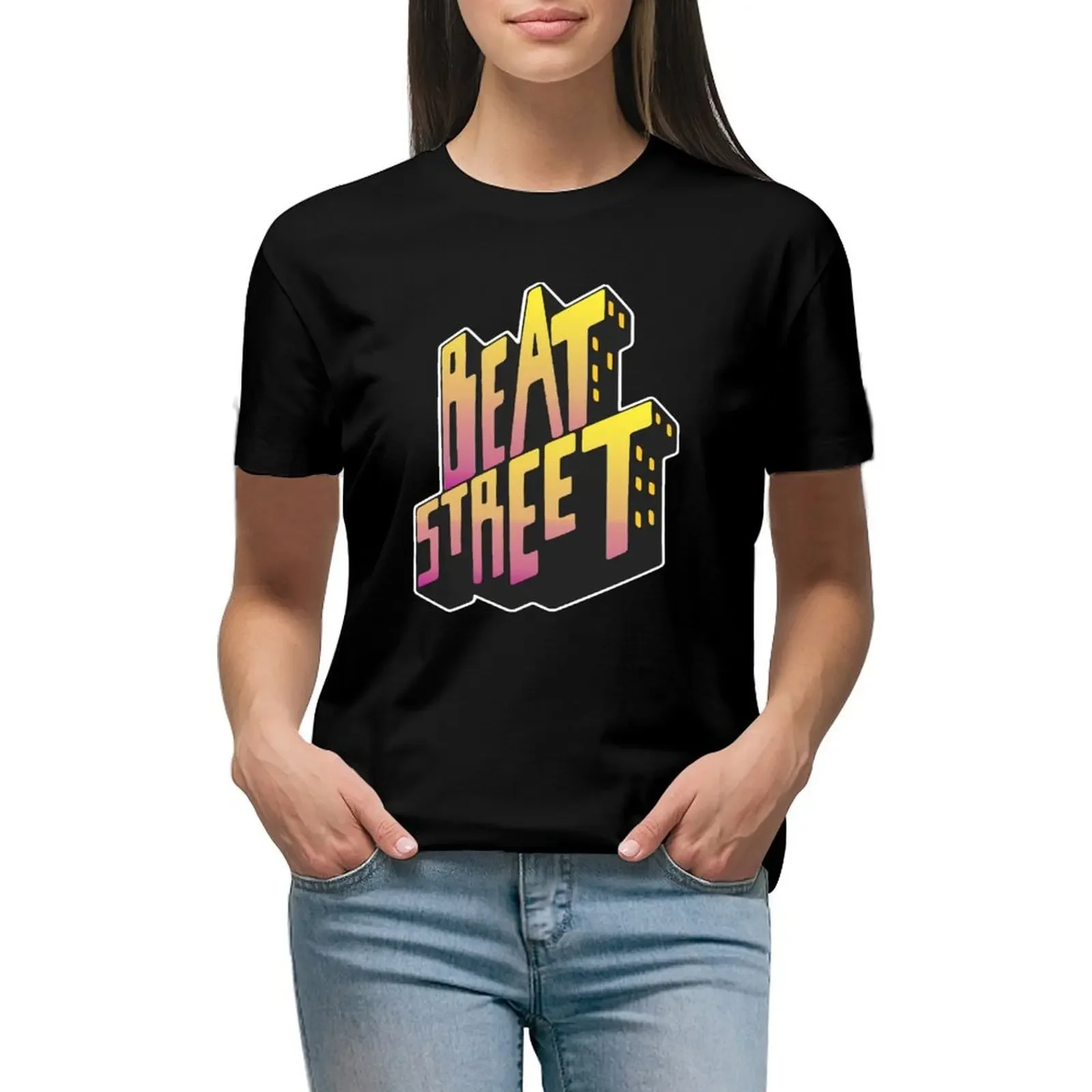 

Beat Street Old School Hip Hop T-Shirt customs design your own summer clothes korean fashion t-shirts for Women loose fit