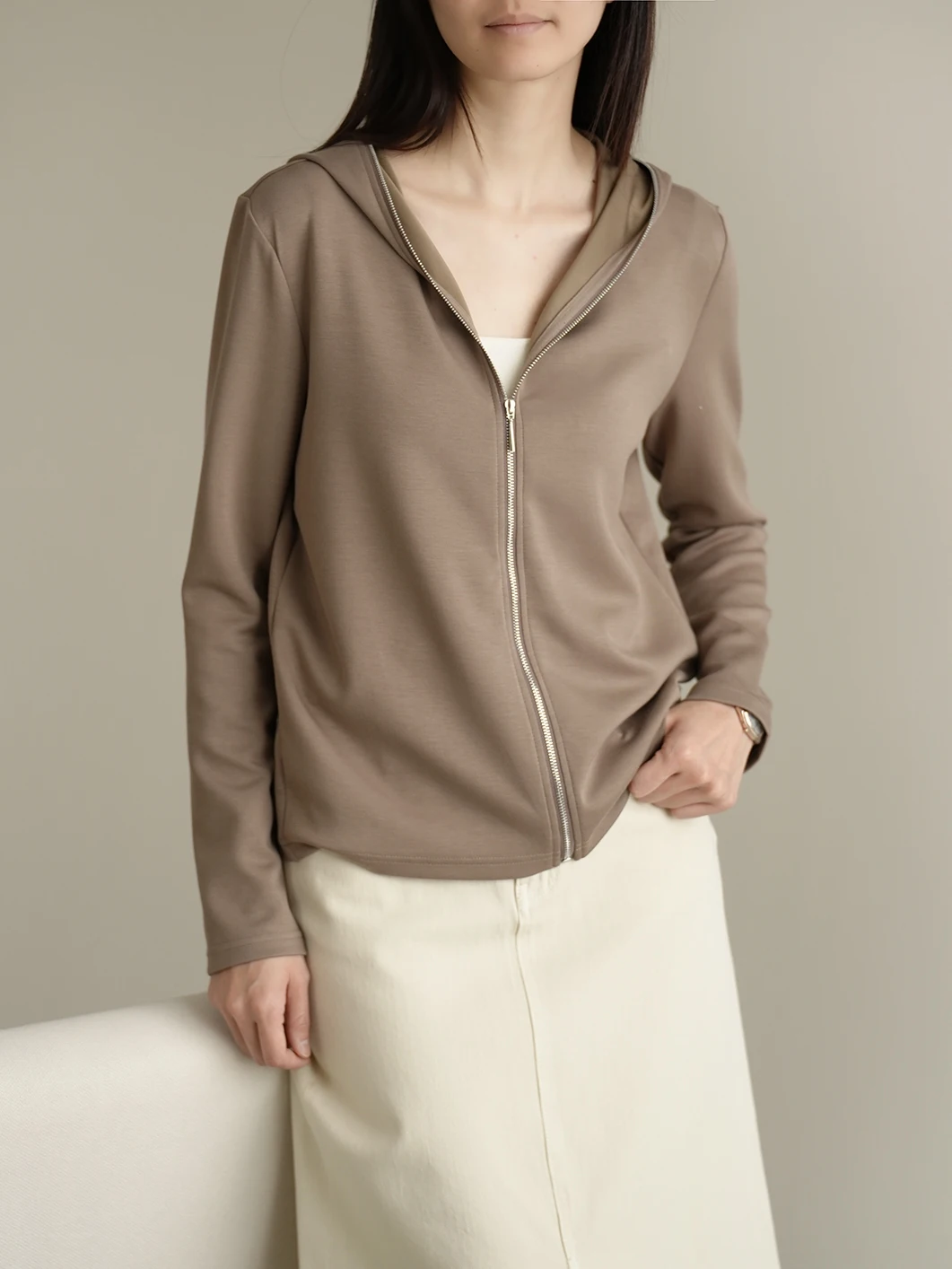 

Женская толстовка с капюшоном, повседневная спортивная кофта, открытый кардиган с драпировкой, весна-лето, из смесового полиэстера