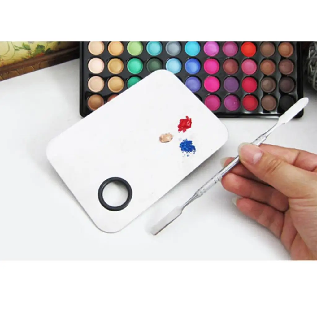 Palette de mélange de couleurs de fond de teint, crème de maquillage, fard à paupières, Blush, avec spatule