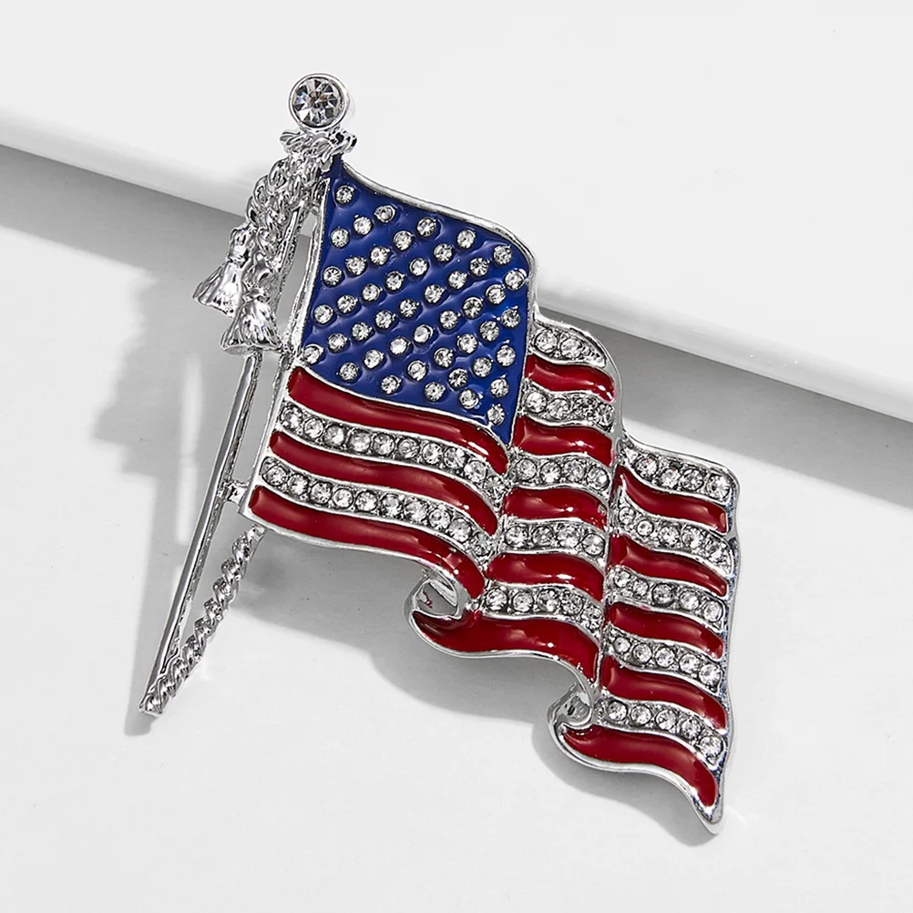 American Flag Brooch USA United States Badge Ornament Lapel Pin Trend Breastpin