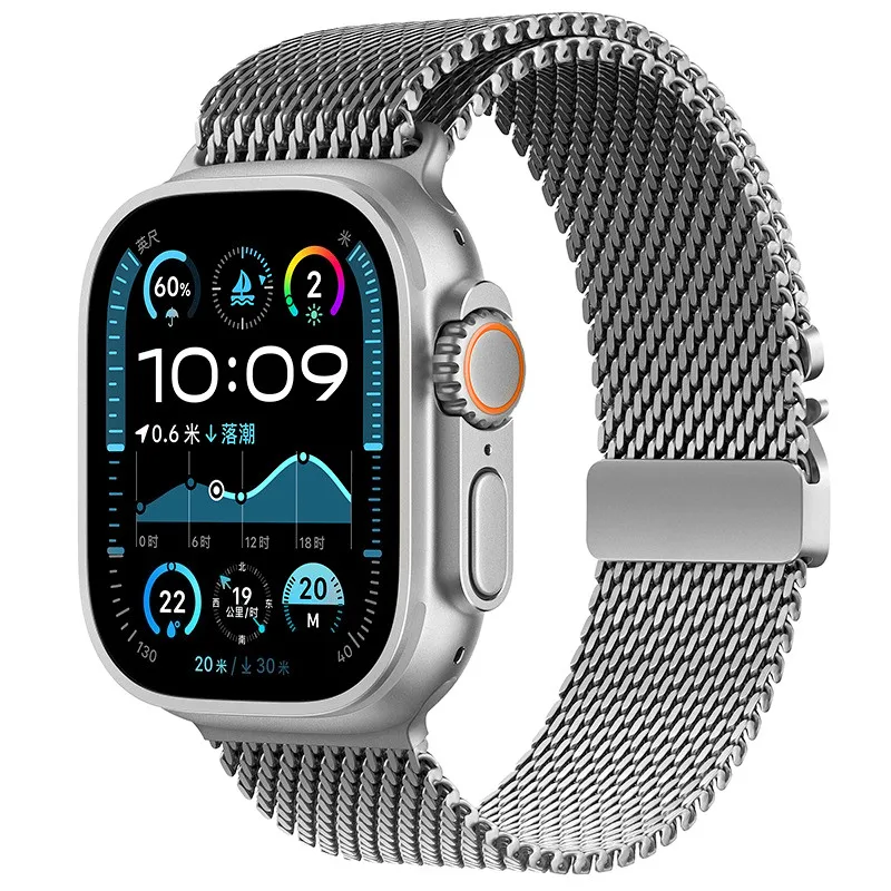 Pasek Milanese Loop do Apple Watch Series 10 9 8 7 6 5 SE Pasek z siatki ze stali nierdzewnej do iWatch Band 44mm 40 45 41 38 49 42 46mm — zdjęcie 2