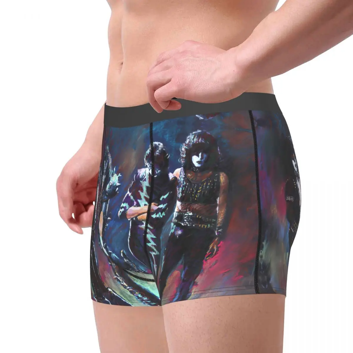 Kiss Band Underpants Breathbale Panties Male Underwear Print Shorts Boxer Briefs