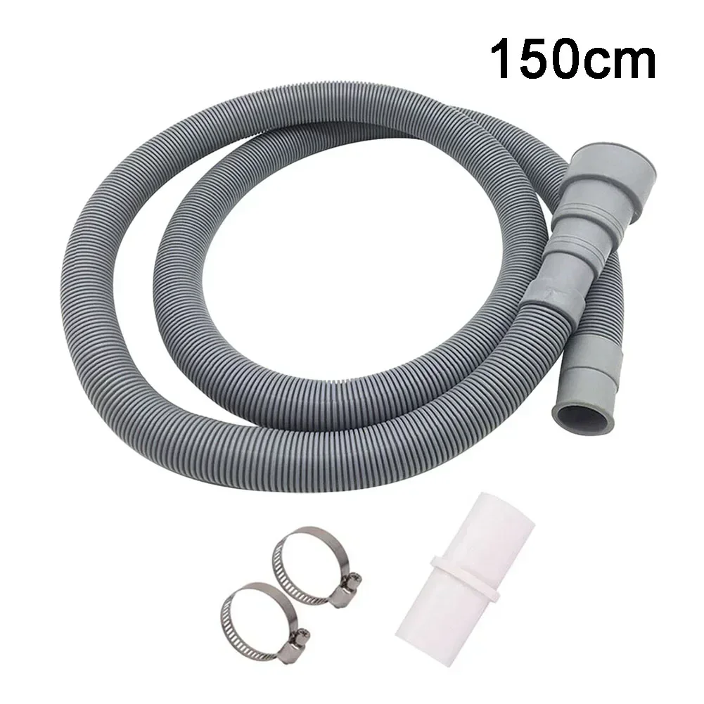 

1pcs 70/150/200cm PP Washing Machine Dishwasher Drain Waste Hose Extension Pipe With Bracket Set Wash Machine