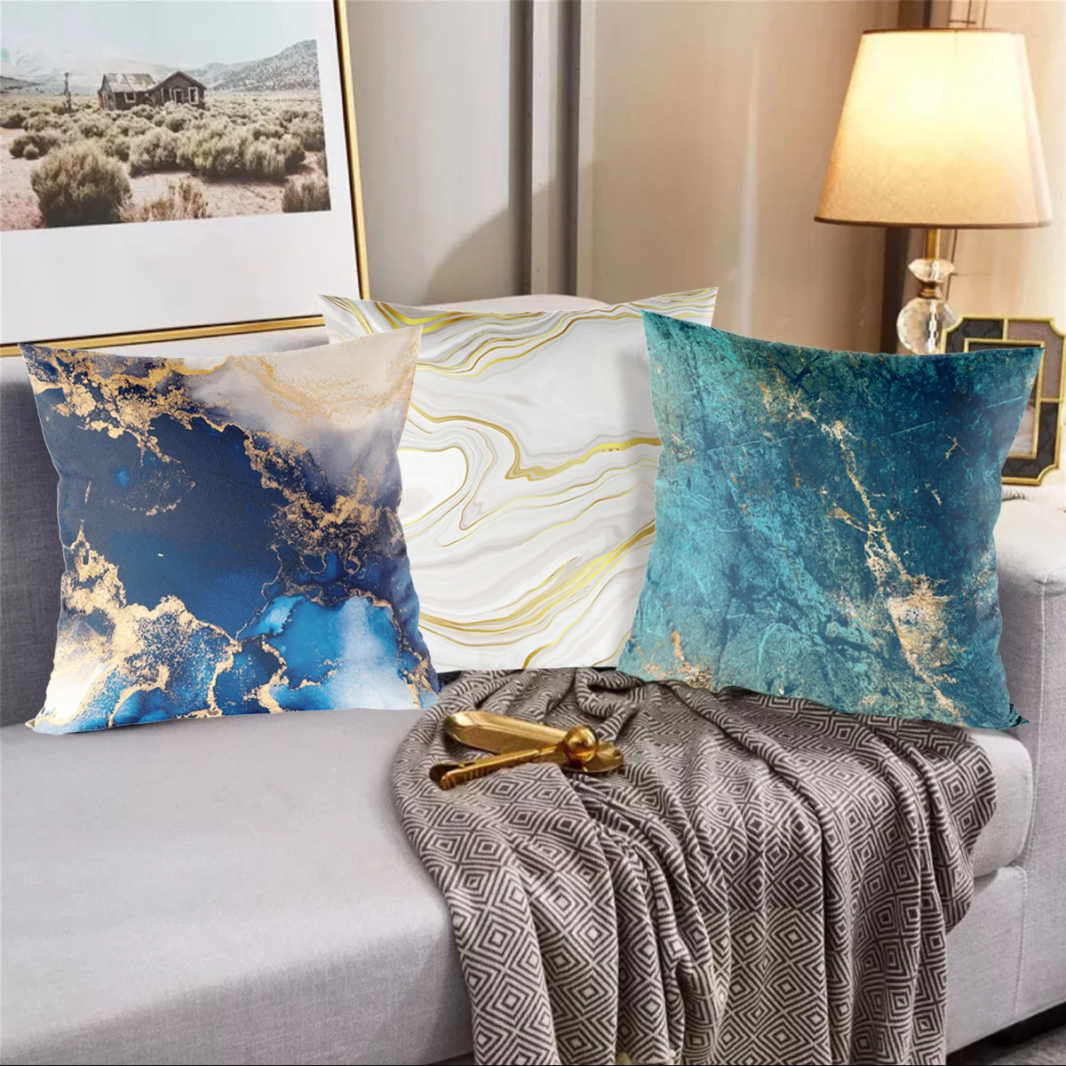 Marble Cushion Cover Vintage Pillowcase Sofa Cushion Pillow Cases Party Decoration For Home Abstract Decorative Pillow Covers