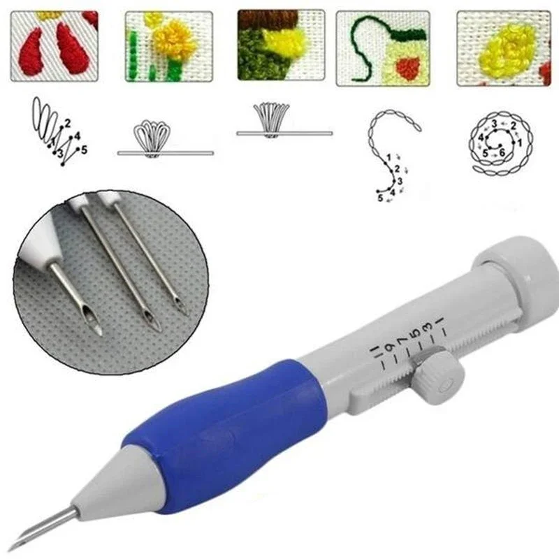 7 sztuk/pudło zestawy Punch Needle do haftowania DIY magiczny haft Punch Needle ubrania dziewiarskie szycie szycie narzędzie do szycia