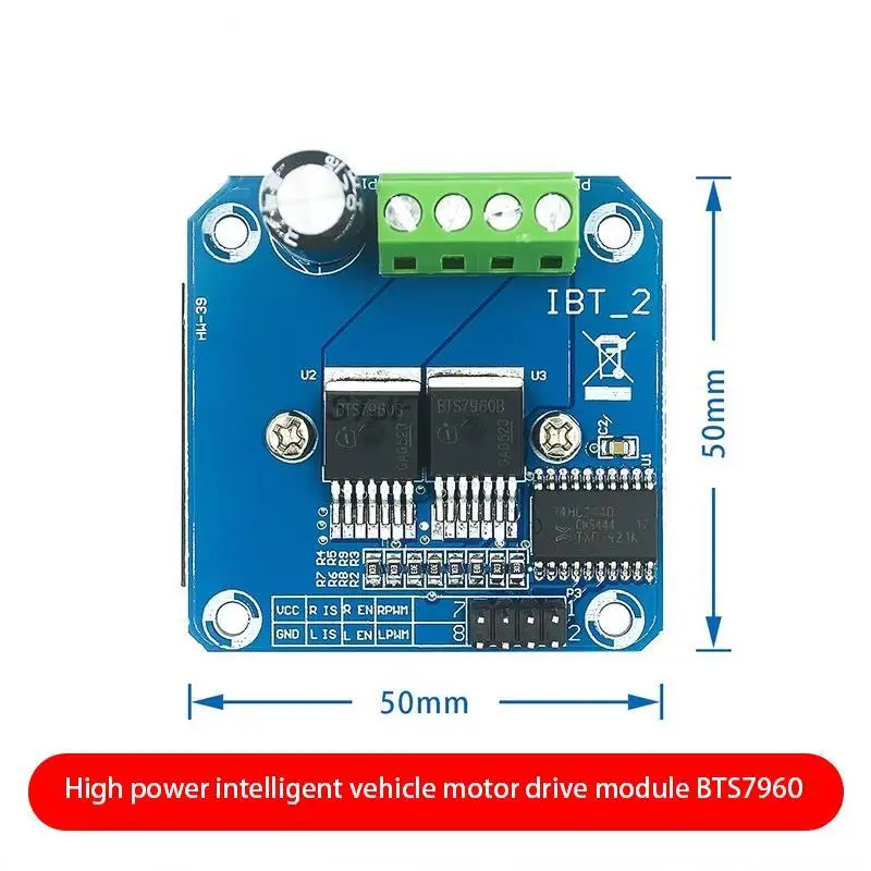 Double BTS7960 43A H-bridge High-power Motor Driver module/ diy smart car Current diagnostic