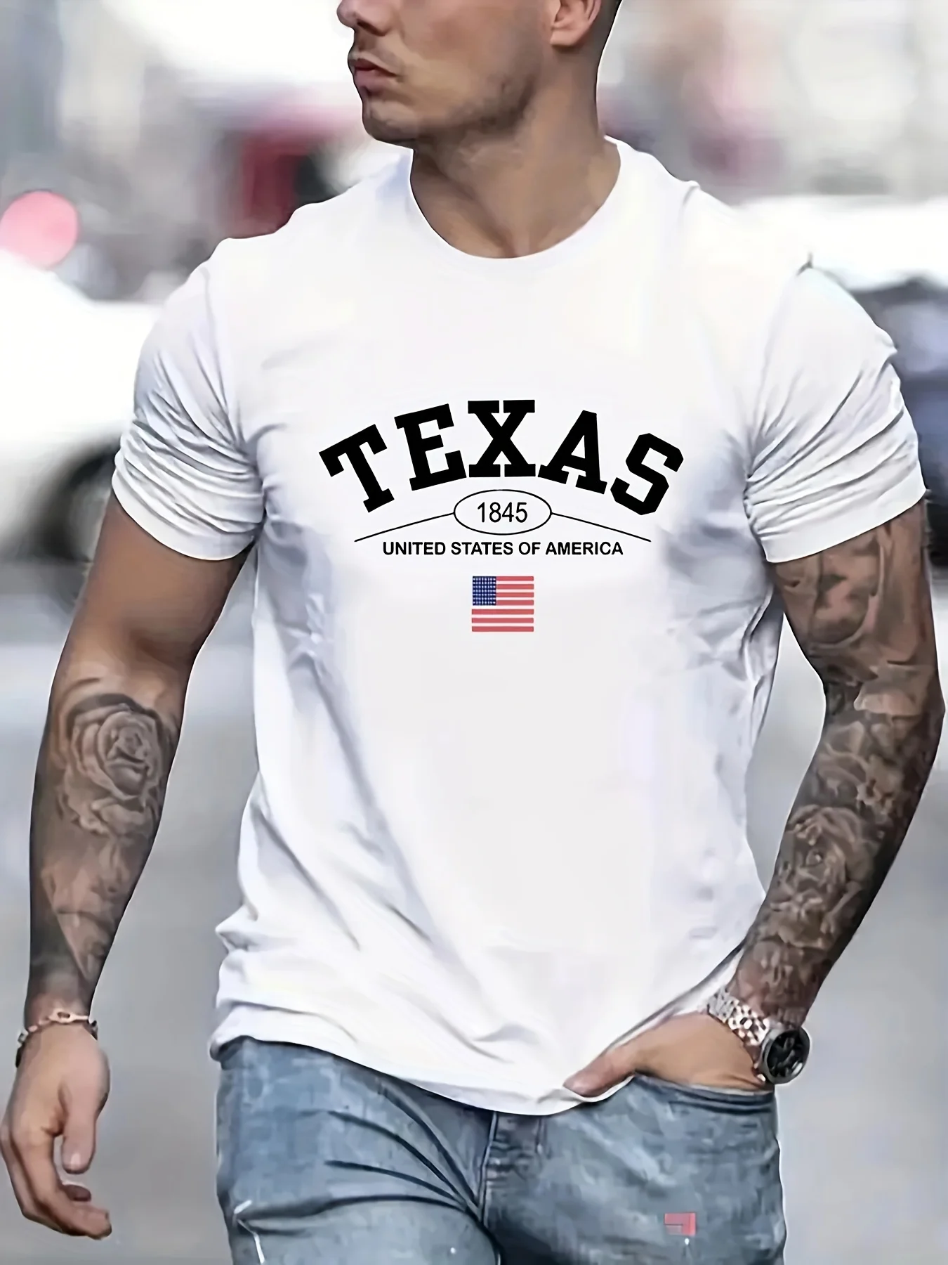 Texas Graphic Men s Short Sleeve T shirt Comfy Stretchy Trendy Tees For Summer Casual Daily Style Fashion Clothing