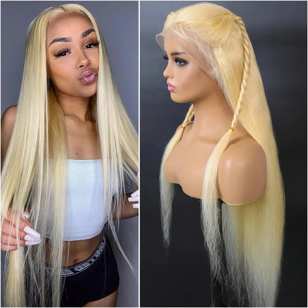 180% Density 613 Hd Lace Frontal Wig 13x6 Blonde Lace Front Wig 100% Human Hair Straight Brazilian Lace Front Human Hair Wigs