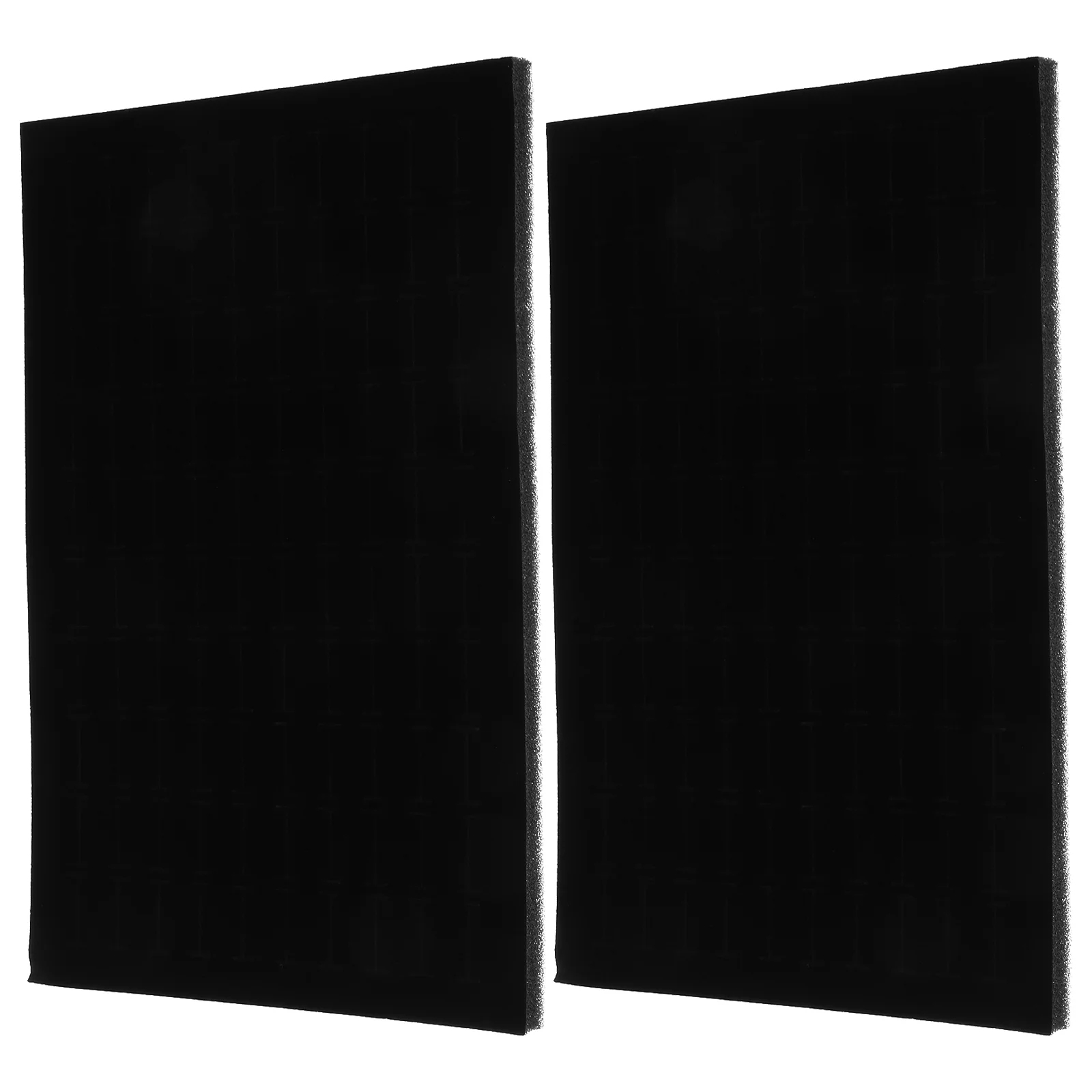 2 Pcs Jewelry Sponge Pad Ring Display Earring Holder Mat Sponges Bracket Foams Stud Insert Black