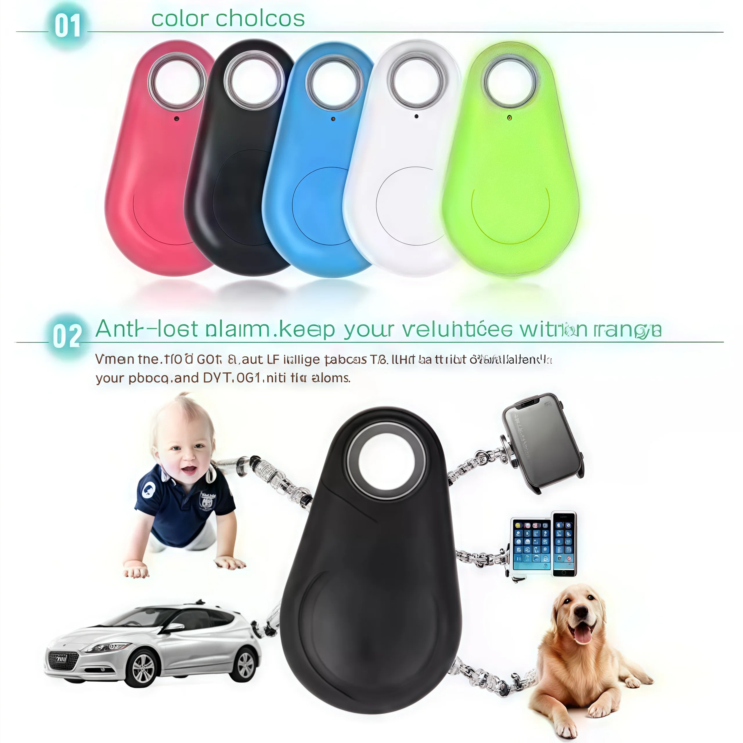 

2025 Upgraded Bluetooth 50 Tracker Waterproof Anti Lost Device for Keys Pets Wallet Luggage Smart Locator with Long Range Alarm
