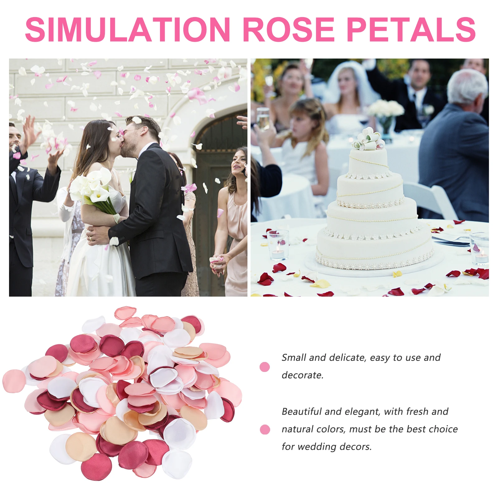 

200 pcs Fake Rose Wedding Confetti Romantic Decorative Petals Valentine'S Day Artificial Flower Hand Spreading Petals For Party