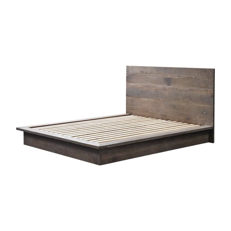 Vintage Nordic Solid Wood Double Bed