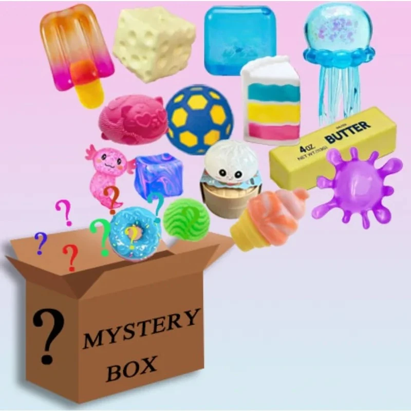 Hot selling mysterious surprise blind box cute block, ice cream Fidget decompression squeeze music anti stress relief toy