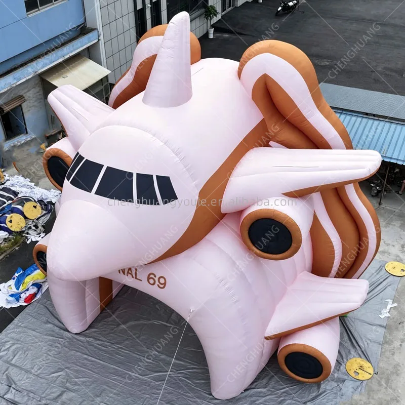 Giant Inflatable Cartoon Airplane Tunnel, Entrance & Photo Background Advertising Props for Theme Party Events
