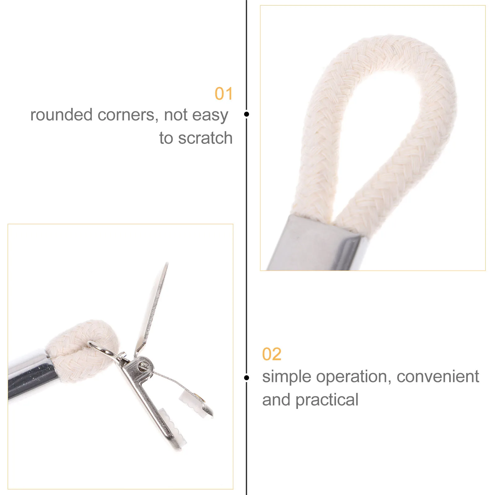 

4pcs Bath Towel Clips Cotton Rope Hanging Rust Proof Metal Clamps for Bathroom Kitchen Storage Organizer