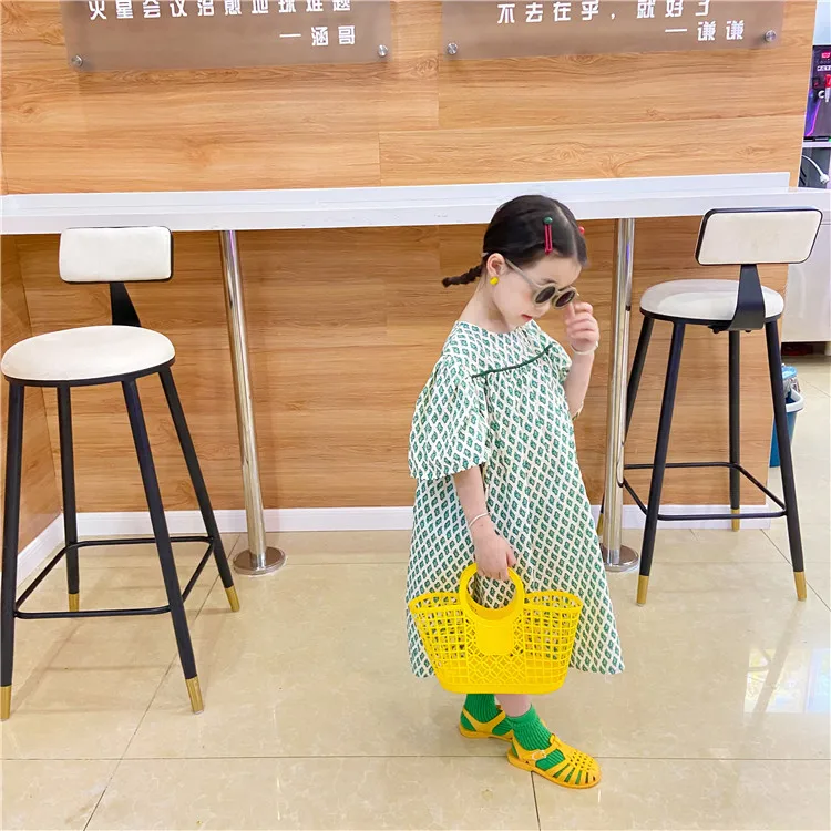 Simple Casual Baby Girls Tote Shopping HandBags Boys Kids Hollow Out Basket Shoulder Bag Portable Cute Children's Beach Handbag