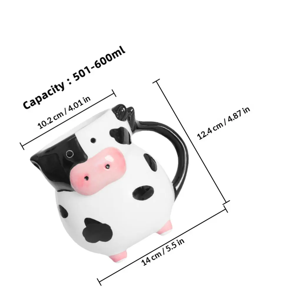 Ceramic Mug Cute For Mug For Coffee And Tea For Mom Large 3D Cow Unique Design Heat Retaining Women Home