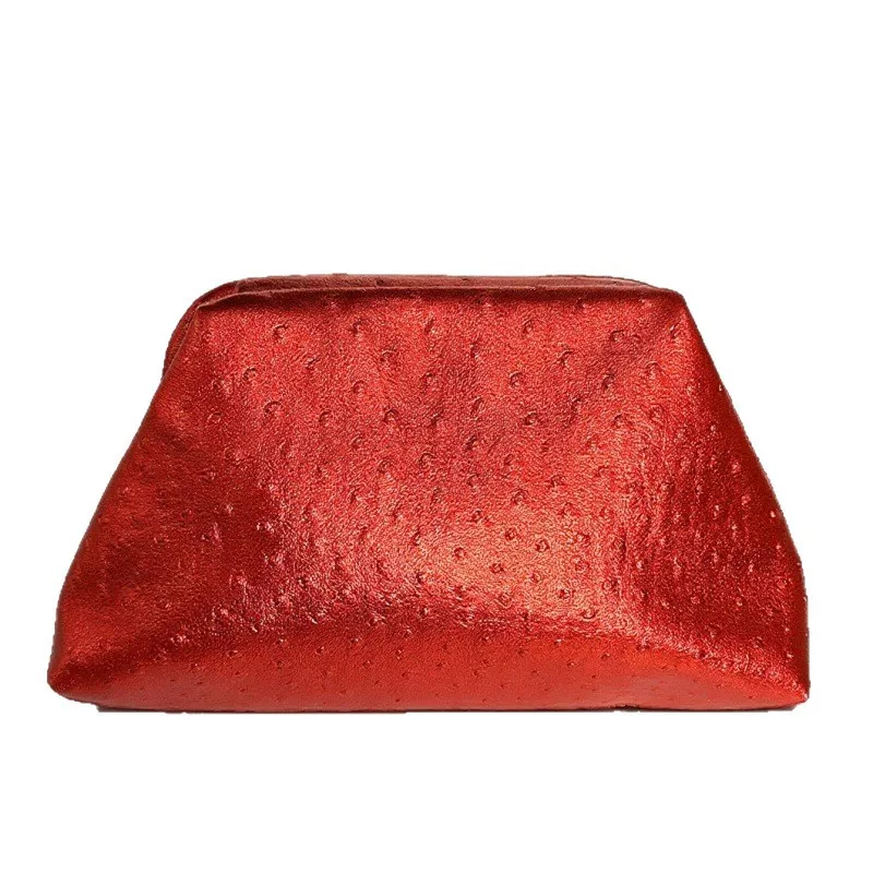

2025 Autumn/Winter Pu Leather Red Clutch Bag Prom Dresses Evening Clutch for Women , Cosmetics Storage Bag, Large Capacity