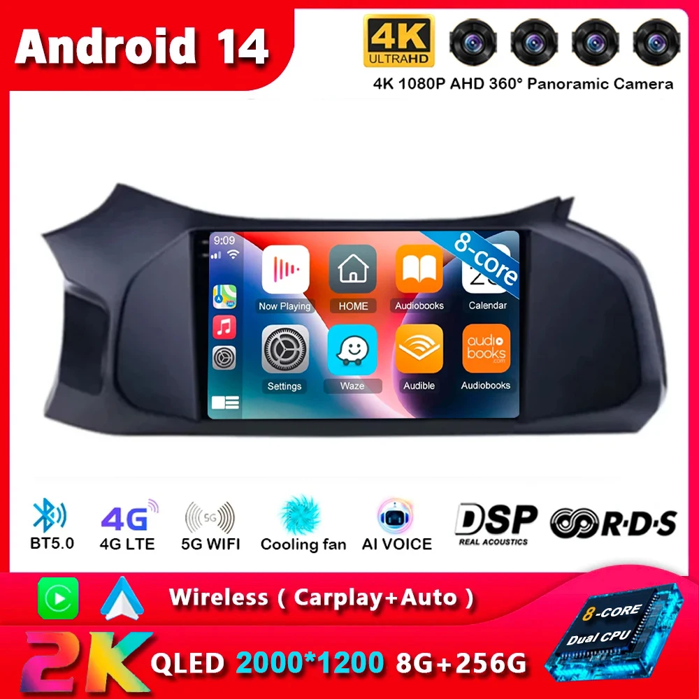 

Автомагнитола 2 Din на Android 14 для Chevrolet Onix 2012-2014, 2015, 2016, 2016- 2019, мультимедийный видеоплеер с GPS, 4G