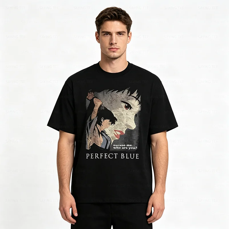 Perfektes Blaues T-Shirt Japanischer Anime Satoshi Kon Paprika Millennium Schauspielerin Tokyo Godfathers Herren Damen Kurzarm-Shirt GESCHENK – Detail 4