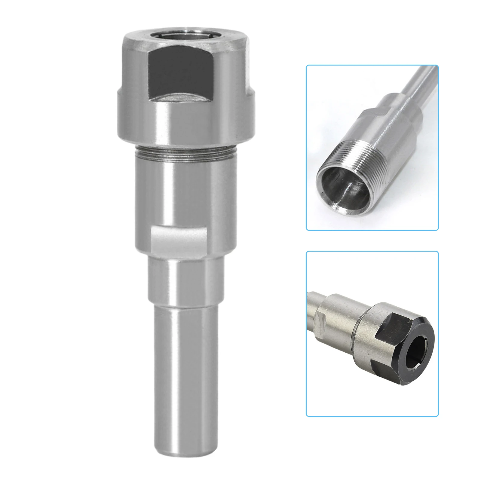 Adaptador de vástago de 12mm, convertidor de enrutador de 12mm, Portabrocas de enrutador, rotación estable, Material de acero al carbono, resistente a la corrosión