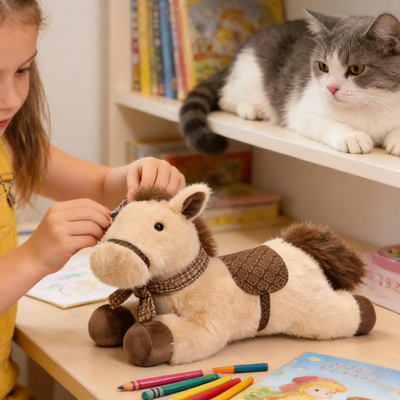 

Stuffed Horse Plush Toy 11.8 Inch Cute Soft Adorable Lying Doll Plush Horse Toys For Adults Families Collectors Girls Kids All