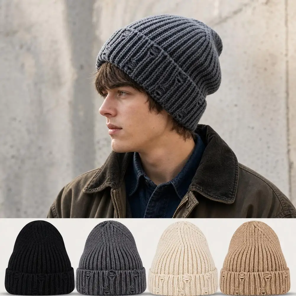 Warm and Soft Elastic Knitted Cap, Stretch and Not Deform, Neutral Warm Skiing Urine Cap, Outdoor Cycling, Sports Warm Cap FCC28