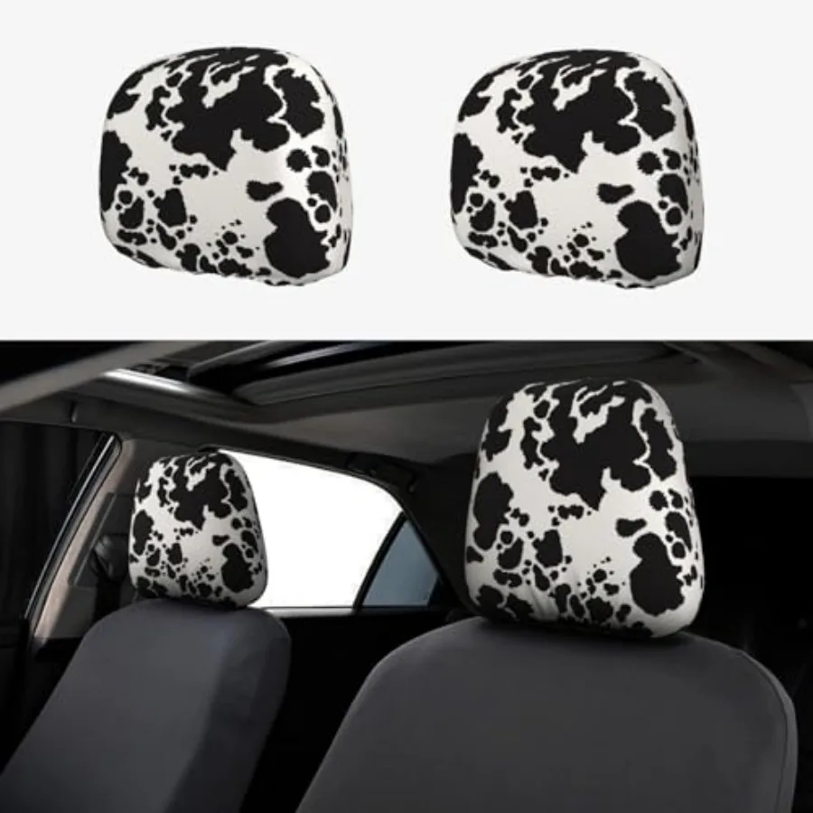

2 Pcs Car Seat Headrest Cover, ed Animal Skin Head Rest Cover Car Accessories, Washable Headrest Protector Universal Fit to All