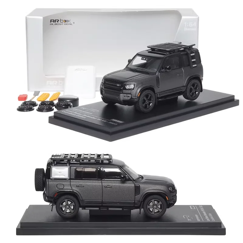 AR BOX 1:64 Land Rover Defender 110 Defender 90 v8 2003 alloy model, children's collection of ornaments, gifts for children.