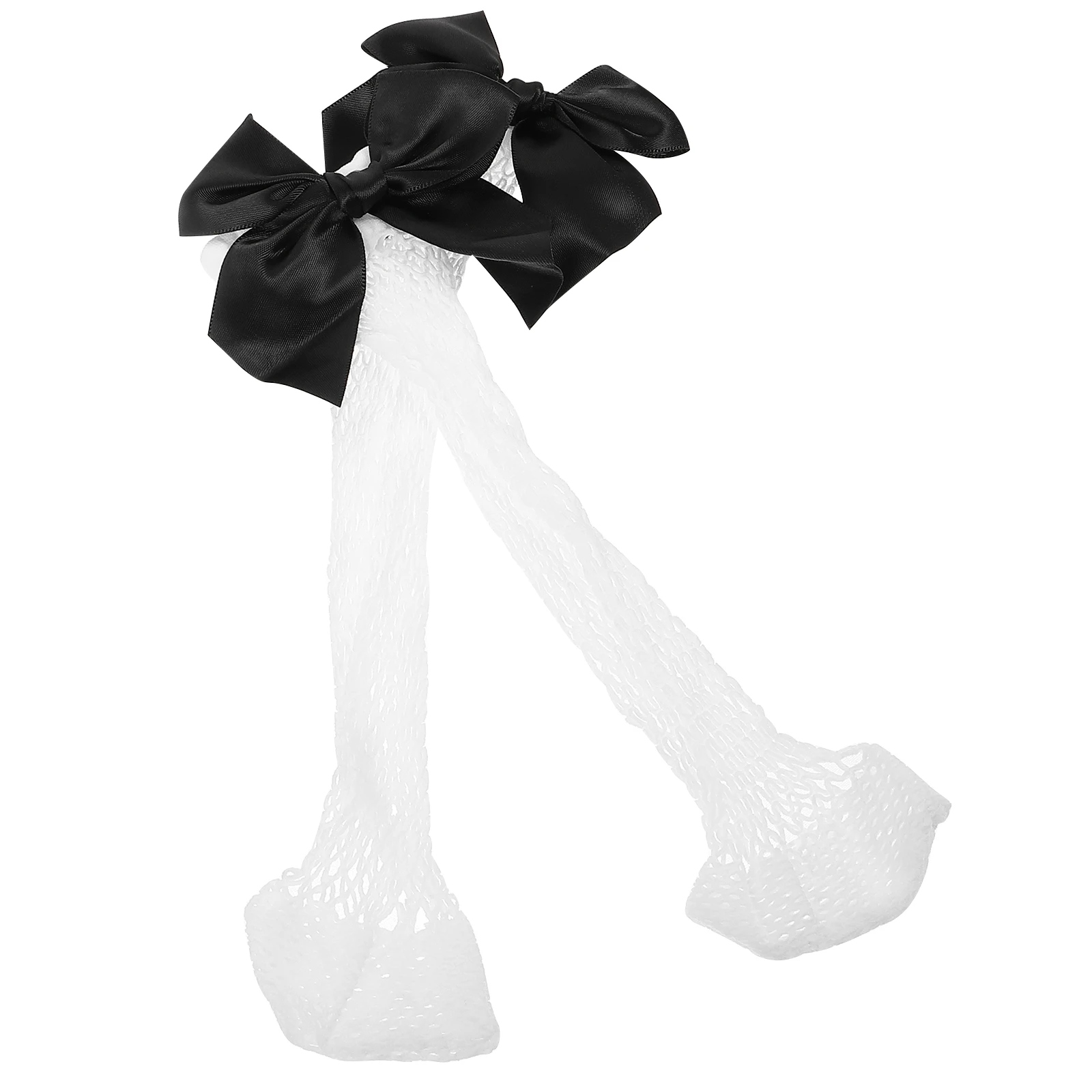 

Girls Bow Socks Toddler Stockings High Ankle Mesh Thin Kids Summer Black White Nylon Breathable Comfortable Washable Lightweight