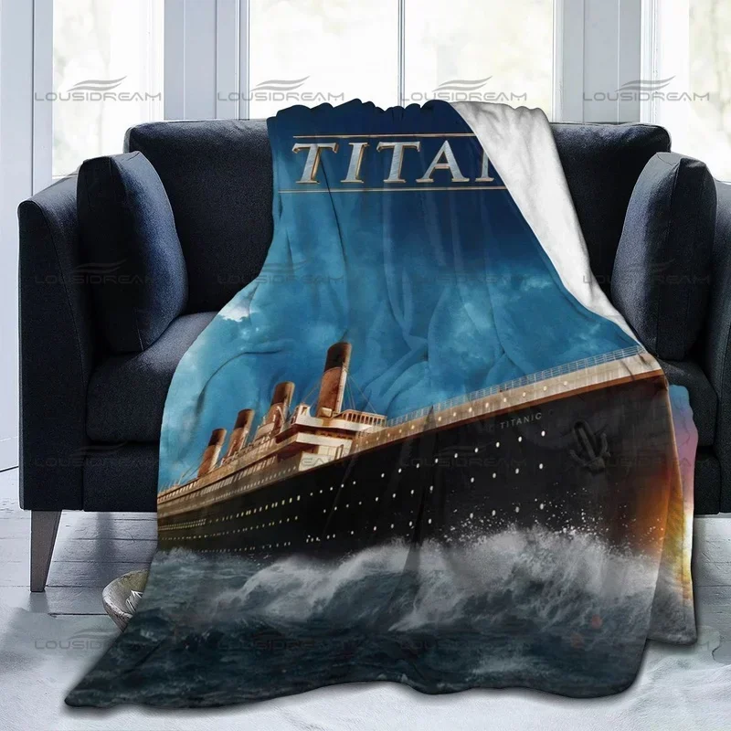 

Super clear 3D Titanic bed blanket office home hiking picnic thick quilt fashionable bedspread flannel blanket