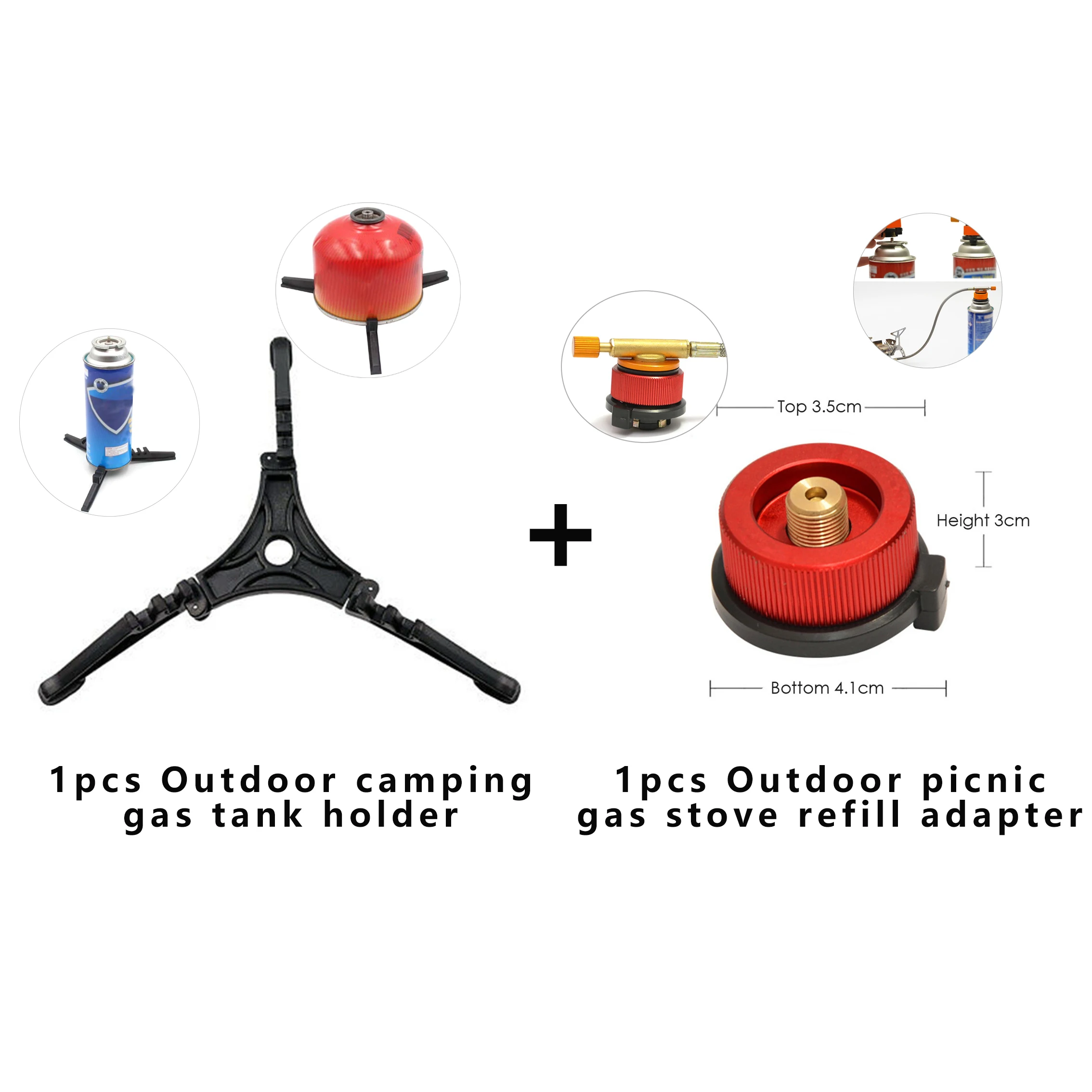 

Outdoor Picnic Stove Propane Gas Adapter Outdoor Camping Gas Stove Converter and Camping Gas Tank Collapsible Tank Tripod Stand