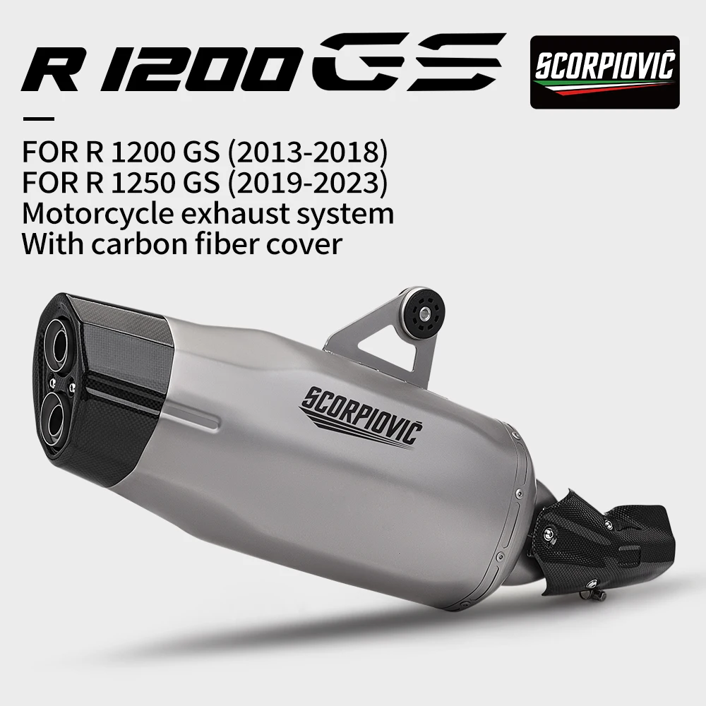 FOR R1200GS (2013-2018) Motorcycle system exhaust pipe R1250GS (2019-2023) Slip On integrated middle tail muffler