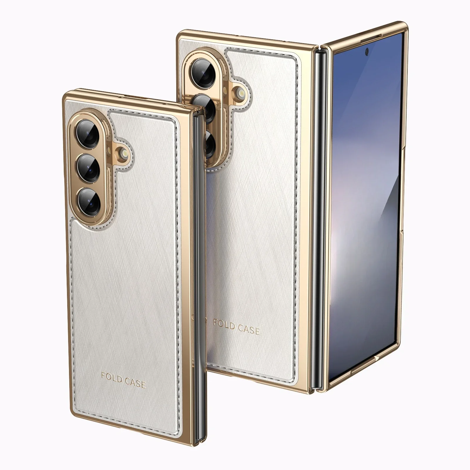 

Кожаный чехол для телефона со стальной пленкой для Samsung Galaxy Z Fold 7, 6, 5, 4, 3, Fold7, 7 Fold6, Fold5, противоударный защитный чехол на петлях