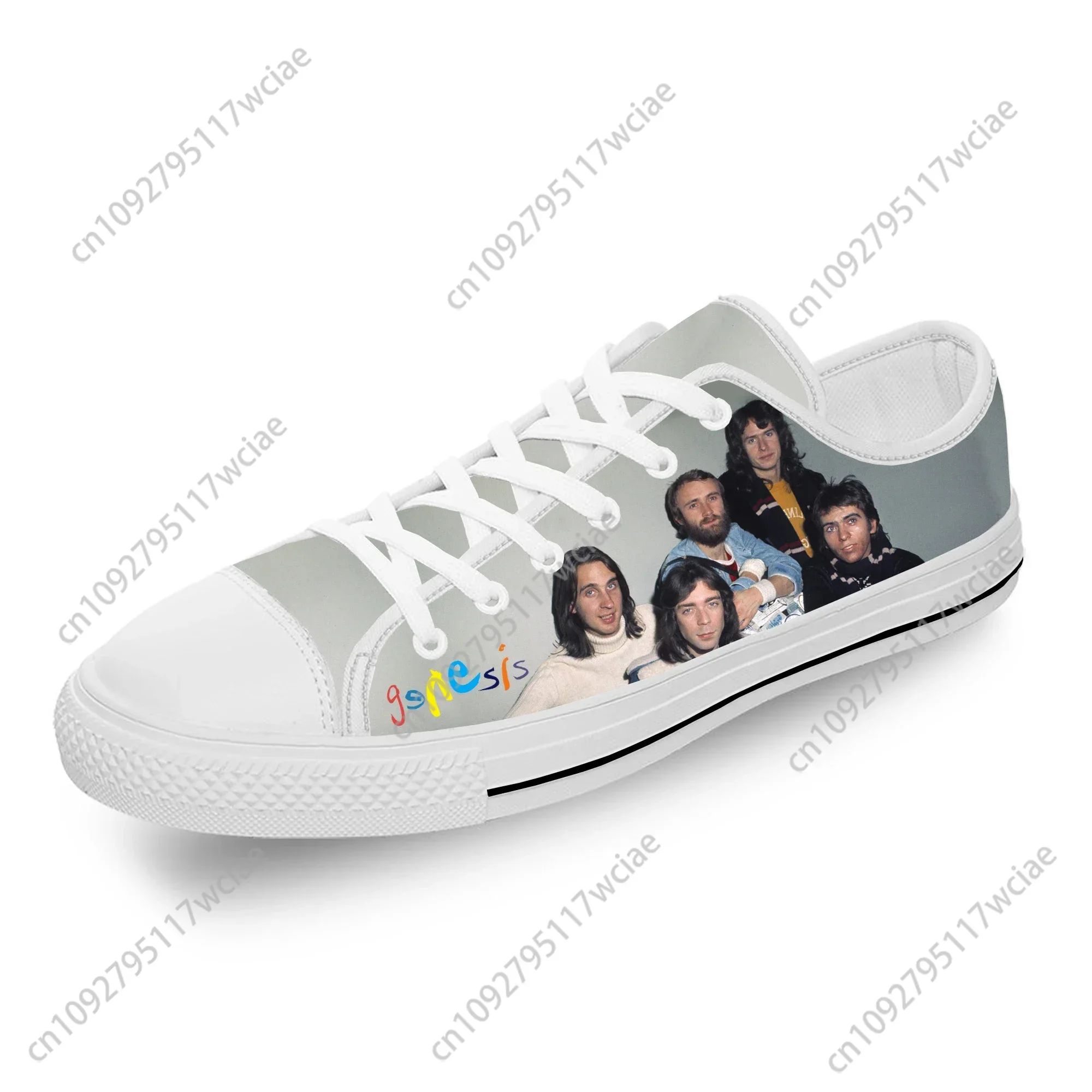 

Rock band Low Top Sneakers Genesis Mens Womens Teenager Casual Shoes Canvas Running Shoes 3D Print Breathable Lightweight shoe