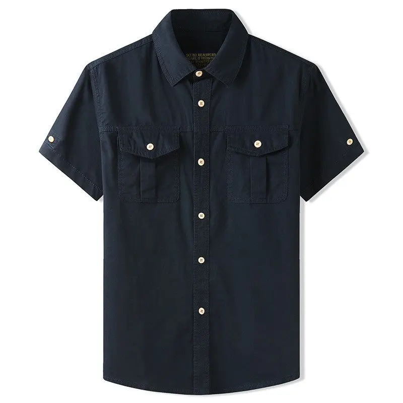 Short-sleeved Shirt Men's Summer Loose Trendy Shirt Casual Versatile Tooling Jacket Boys on Clothes