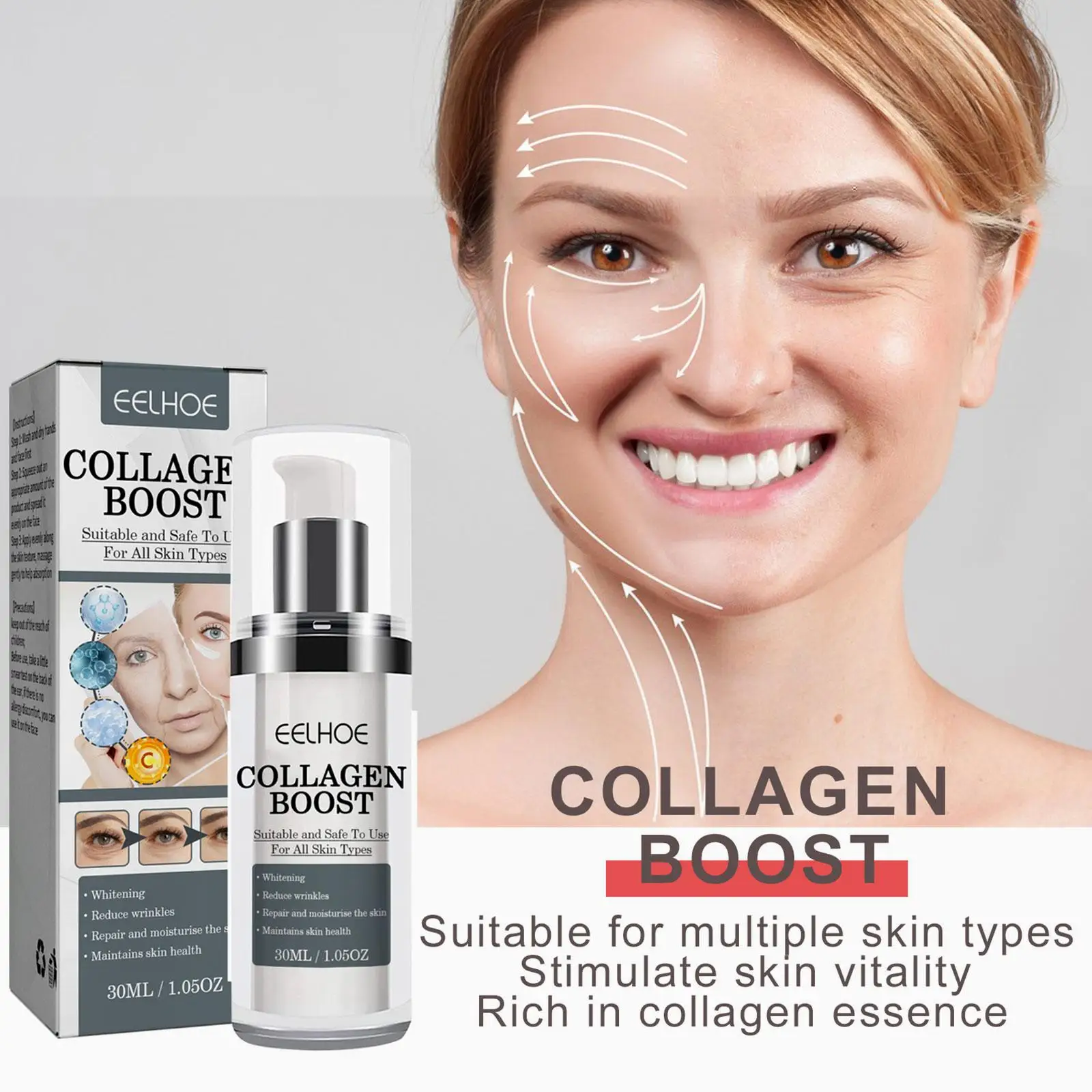 5/3/1pcs Collagen Boost Serum Anti-Aging Dark Spot Corrector Anti-wrinkle Face Cream Fade Fine Lines Women Skin Care 30ml