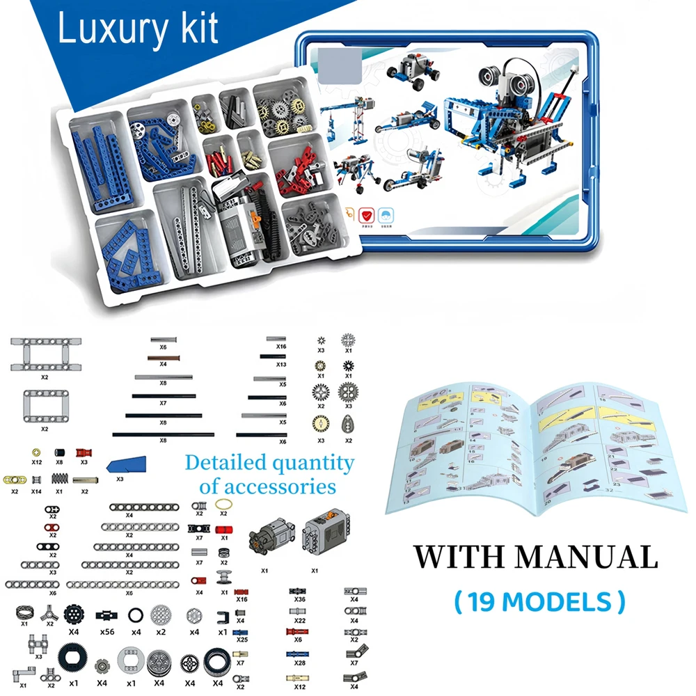 STEM Technisches MOC Baustein-Set, Freie DIY-Mehrfachkombinationen, Montagemodell, Kreative Konstruktionsbausteine, Lehrreiches Lernspielzeug, Geschenke für Kinder und Erwachsene