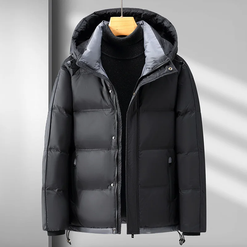 2023 new arrival winter jacket 80% White Duck down jacket men,fashion thicken warm parkas hooded coat male full size M-5XL