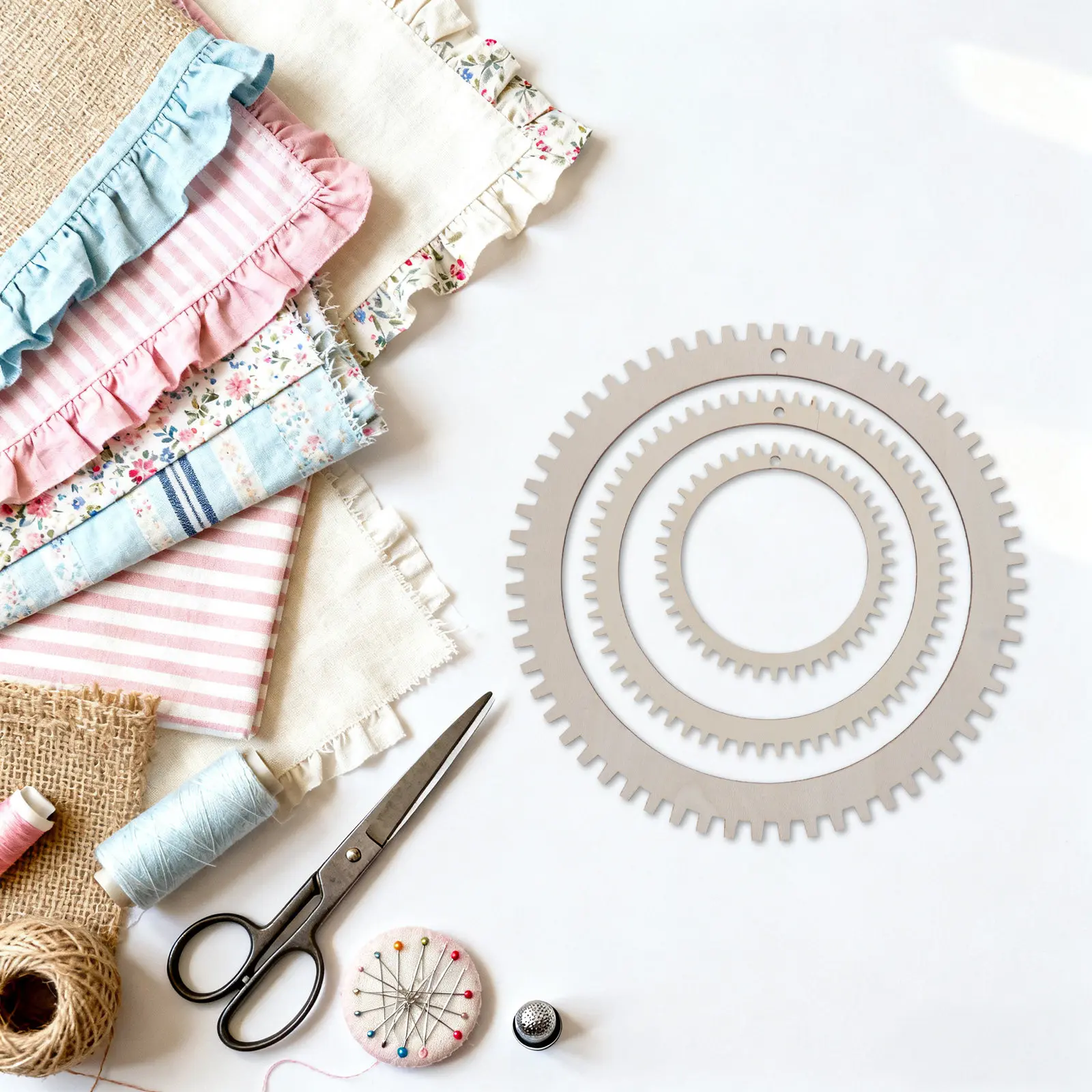 3Pcs Wooden Round Gear Loom Set DIY Hand Weaving Kit for Tapestry Rug Craft Knitting Tool Woven Hanging Decor Yarn Weaving Kit