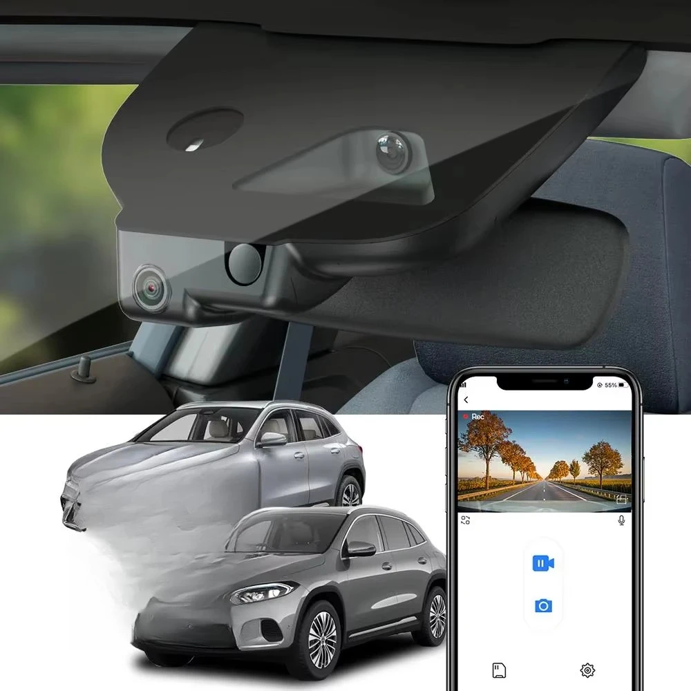 Dash Cam for Mercedes-Benz EQA, GLA, B Class 2024-2026 Dual Lens 4K Hidden Dash Cam  G-Sensor Wifi App Connectivity