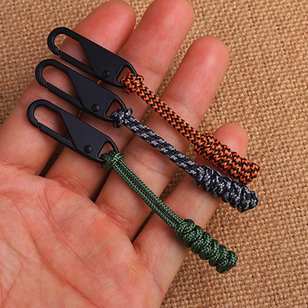 Creative Detachable Zipper Sliders Durable Wear-resistant Zipper Replaceable Accessories Umbrella Rope Woven Pull Rope Outdoor