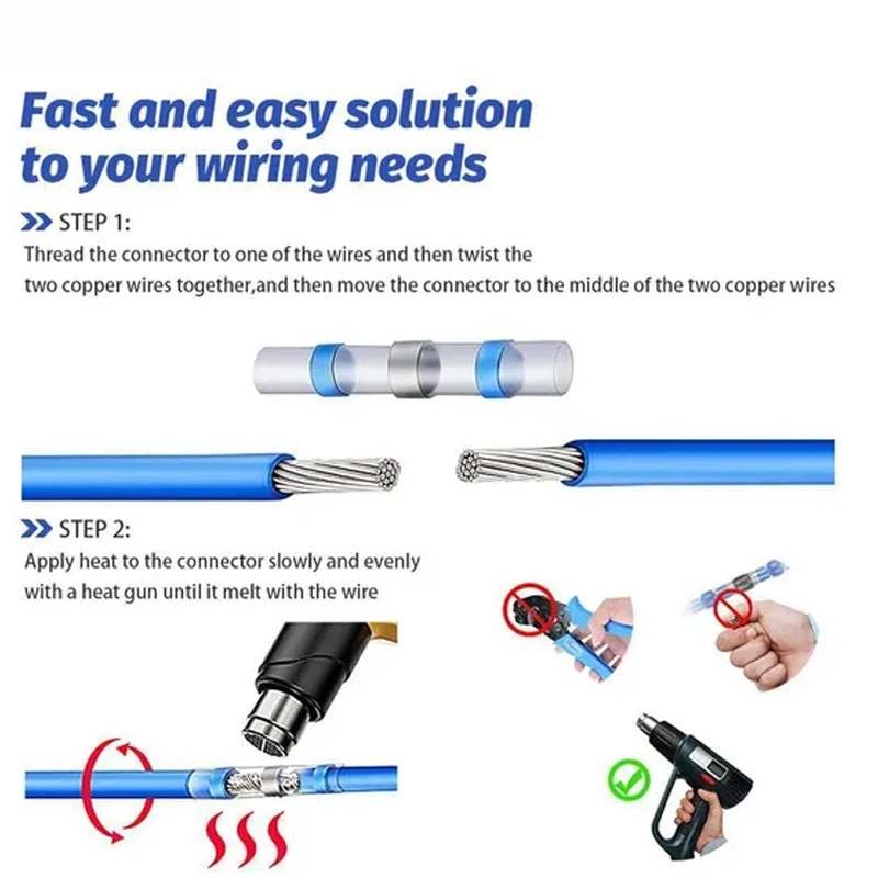 10/30/50 PCS Waterproof Welding Heat Shrinkable Wire Connector Soldering Sleeve Wire Terminal Kit Marine Insulation