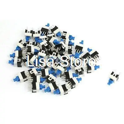 50pcs Matintained Self Locking 6 Pins Torch Push Button Switch 7x7mm