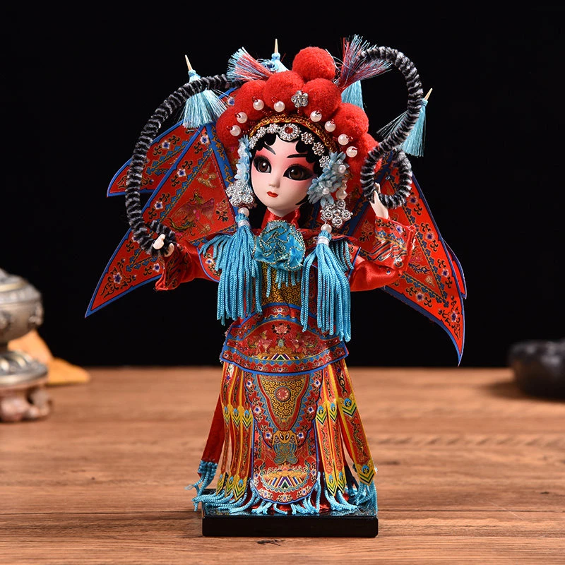 Beijing Opera Character Doll Figurine Chinese Miniature Sculpture Statue Ornament Tabletop Home Decor Travel Souvenir Gift
