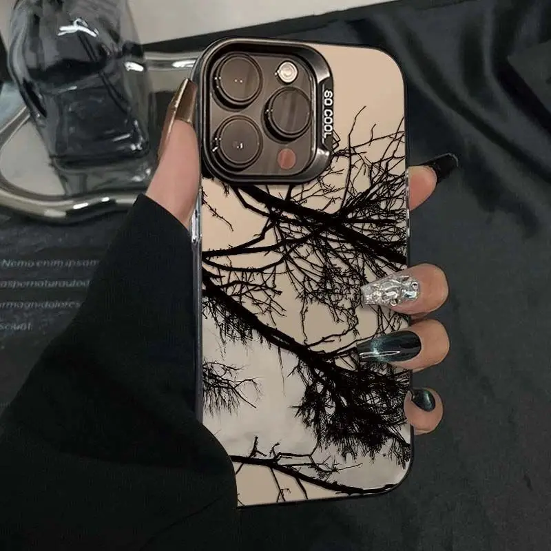 

The Messy branches phone case is suitable for iPhone 16, 15, 14, 13,12 Pro/ Max /Plus anti-fingerprint and anti-shock back cover