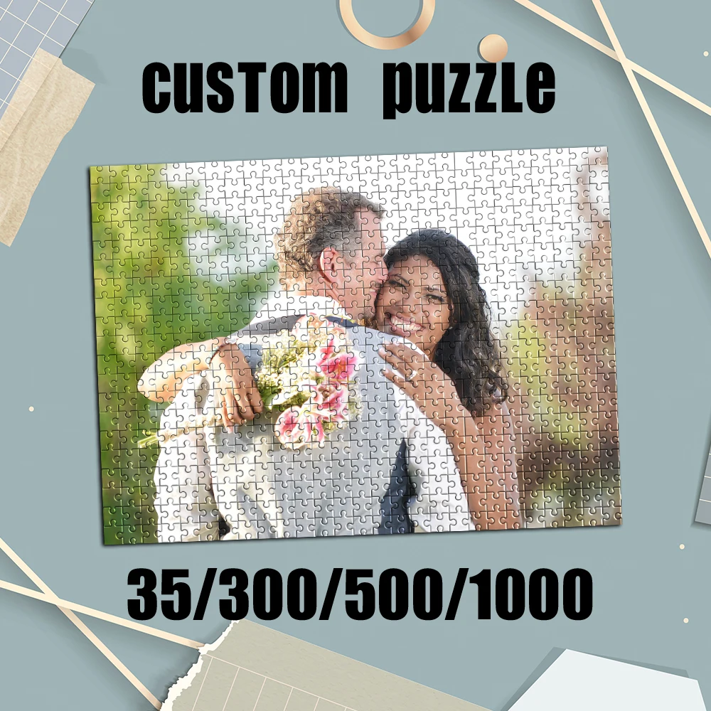 35/300/500pcs  couple Custom Puzzles in Photos Customized Photo Jigsaw puzzle Customizable Picture For Baby Toy Family Gift