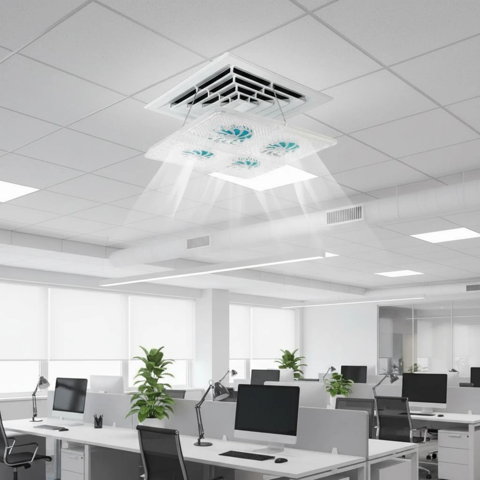 Square Air Outlet Deflector White Square Air Deflector Air Conditioning Vent Baffle Blue Blades Home Ventilation Transparent
