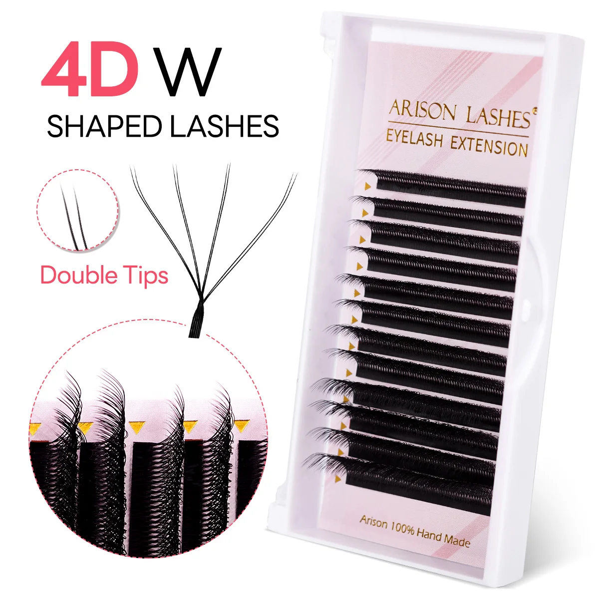 Arison Double W 3D/4D/5D tips Mix 8-15mm Length 0.07 D Curl Eyelashes Extension Supplies Natural Long No Kink Makeup Tools